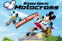 Disney Sports Motocross title screen for GameBoy Advance